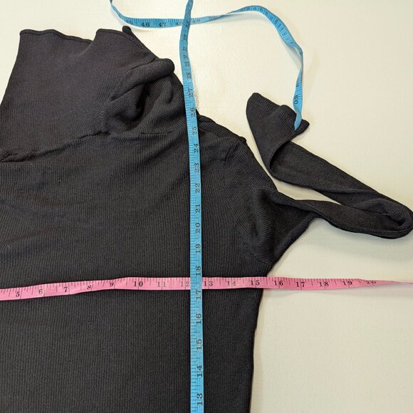 Michael Stars *One Size Fits Most Black Oversized Mock Turtleneck Sweater - Picture 6 of 11